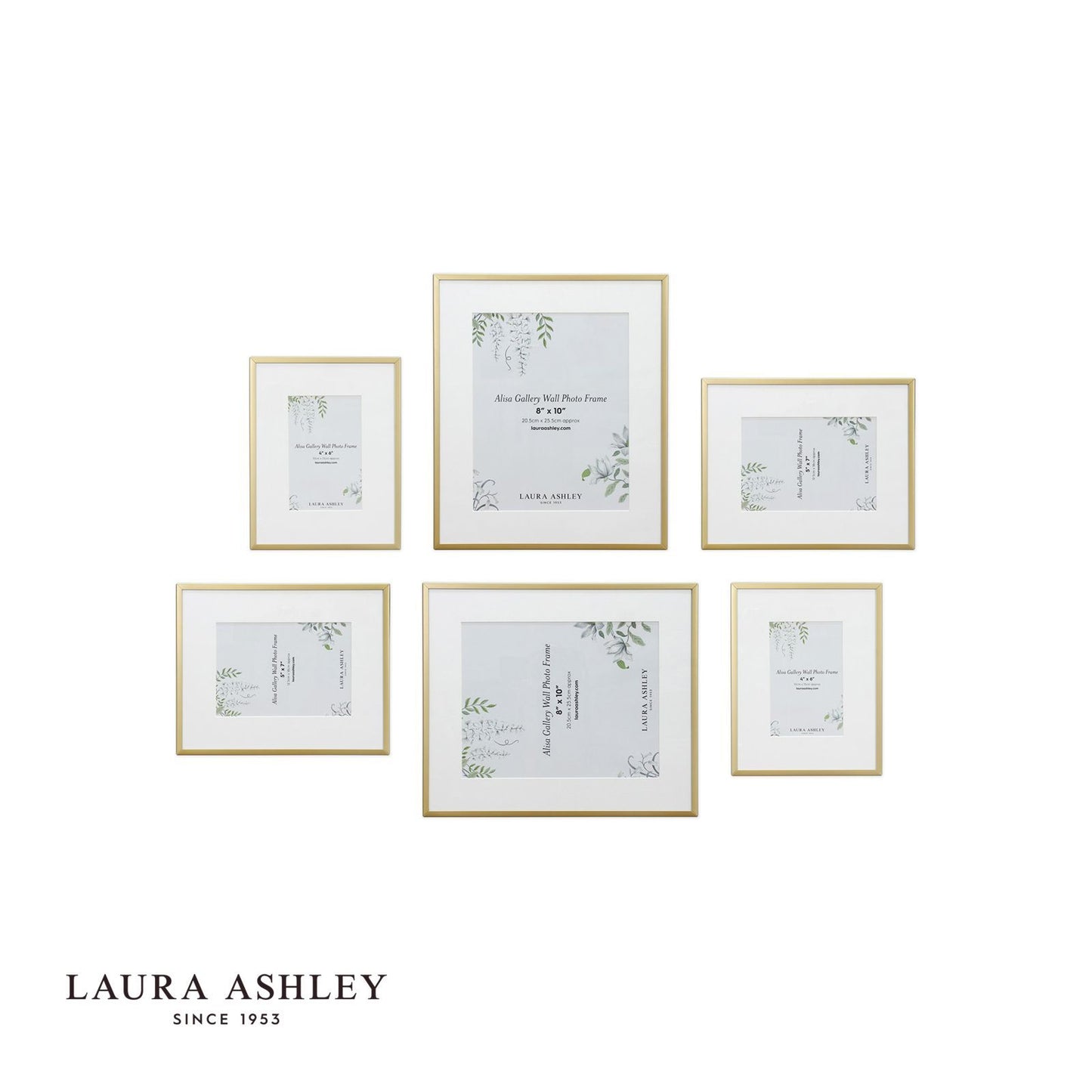 Laura Ashley Alisa Photo Frame Matt Gold (Set of 6)
