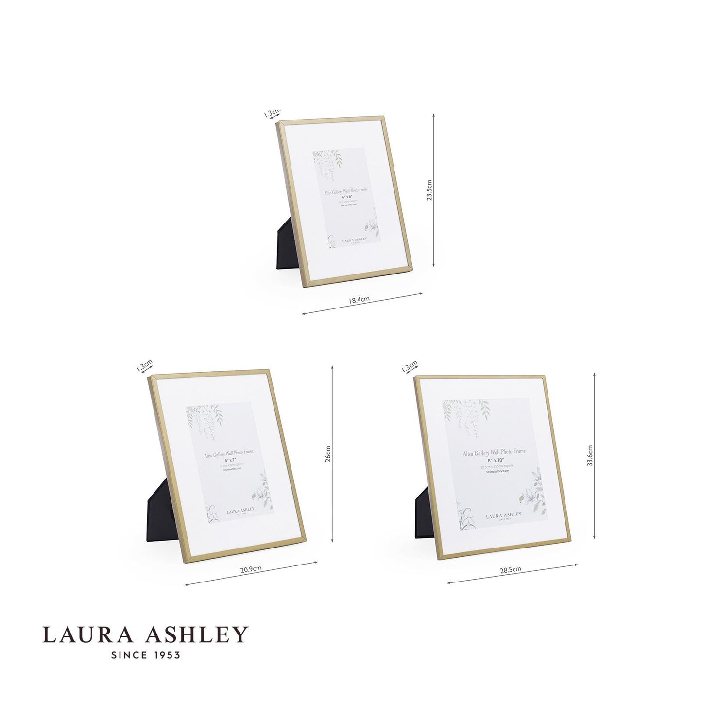 Laura Ashley Alisa Photo Frame Matt Gold (Set of 6)