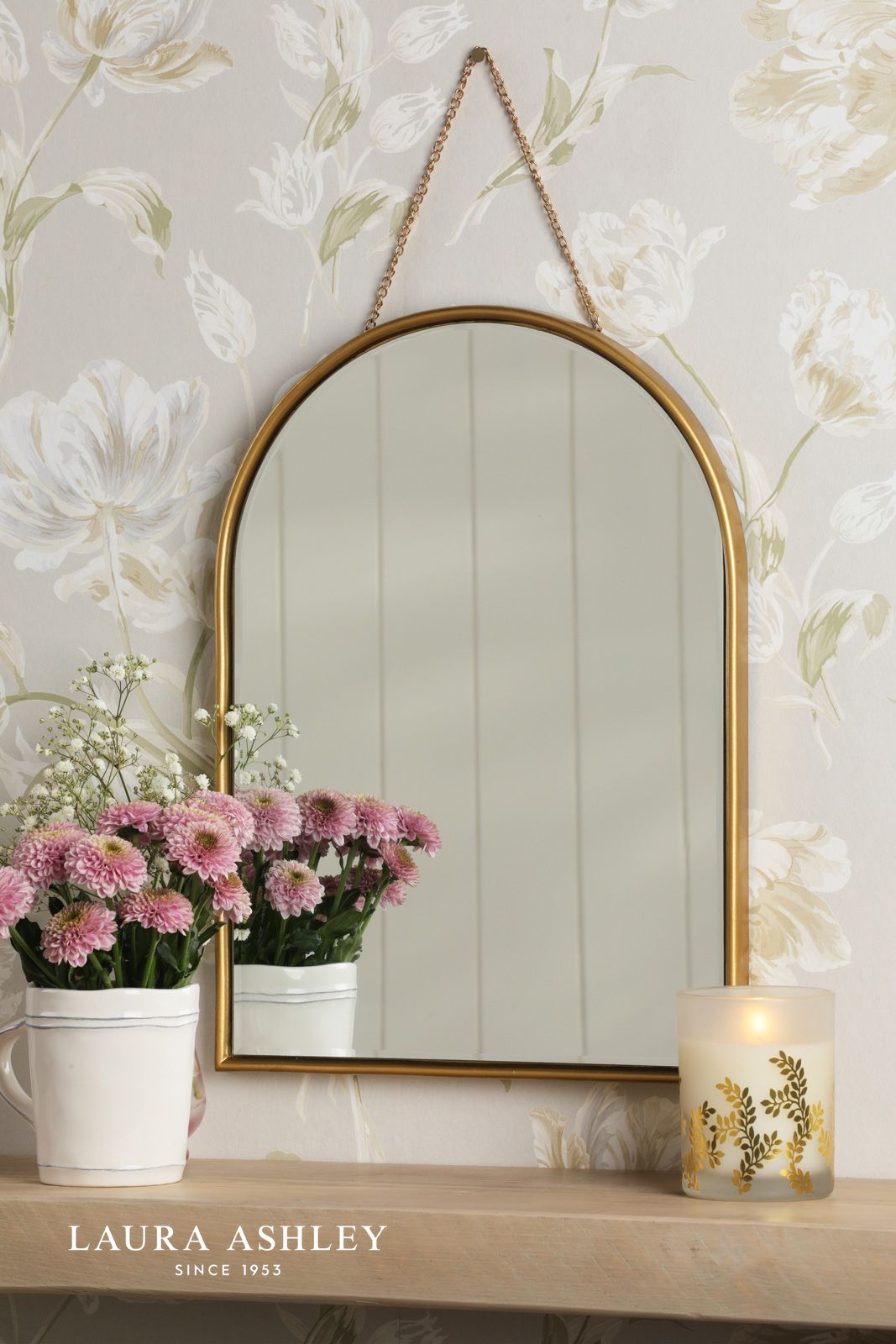 Laura Ashley Roughton Mirror Polished Brass 40 X 29cm