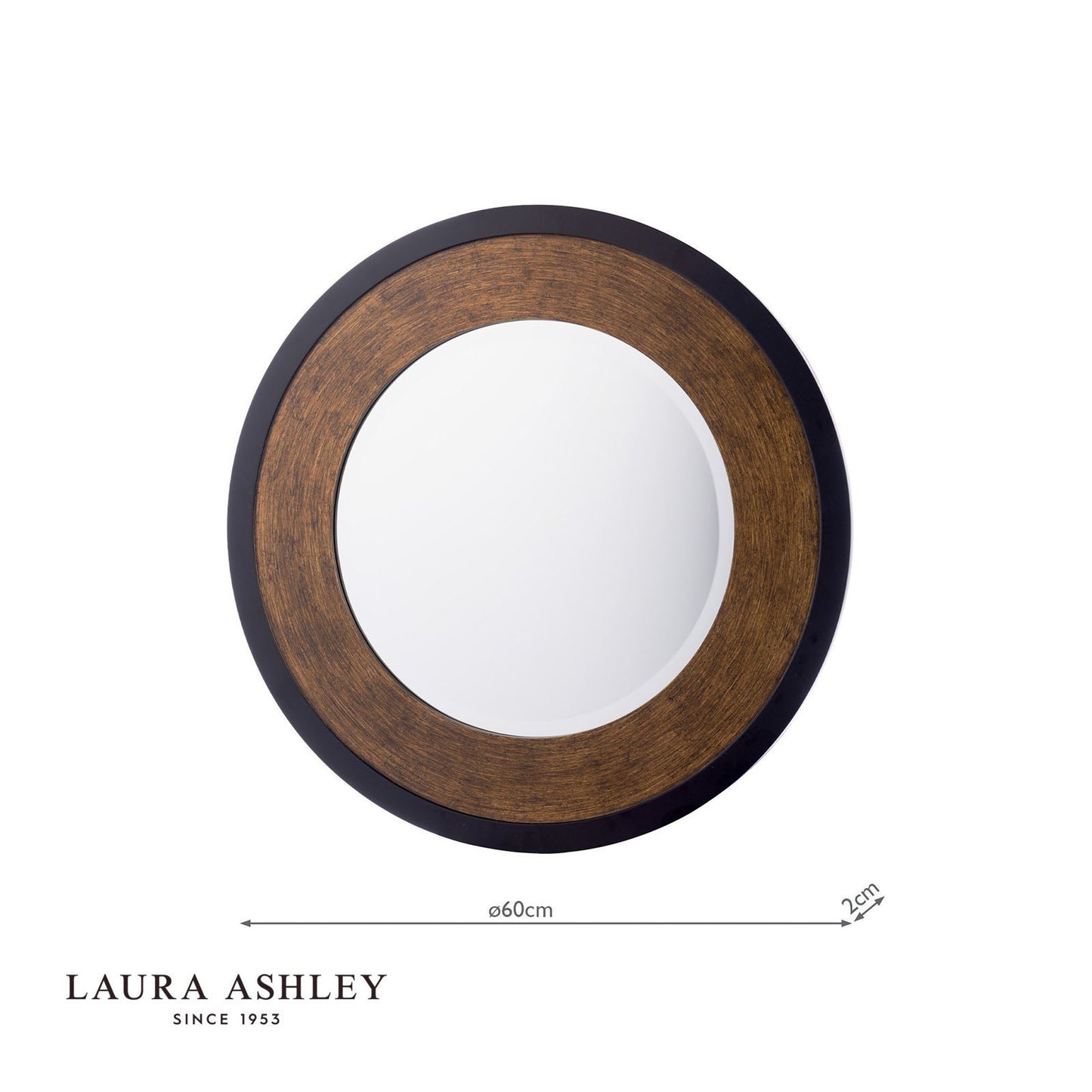 Laura Ashley Cara Mirror Mottled Bronze 60cm