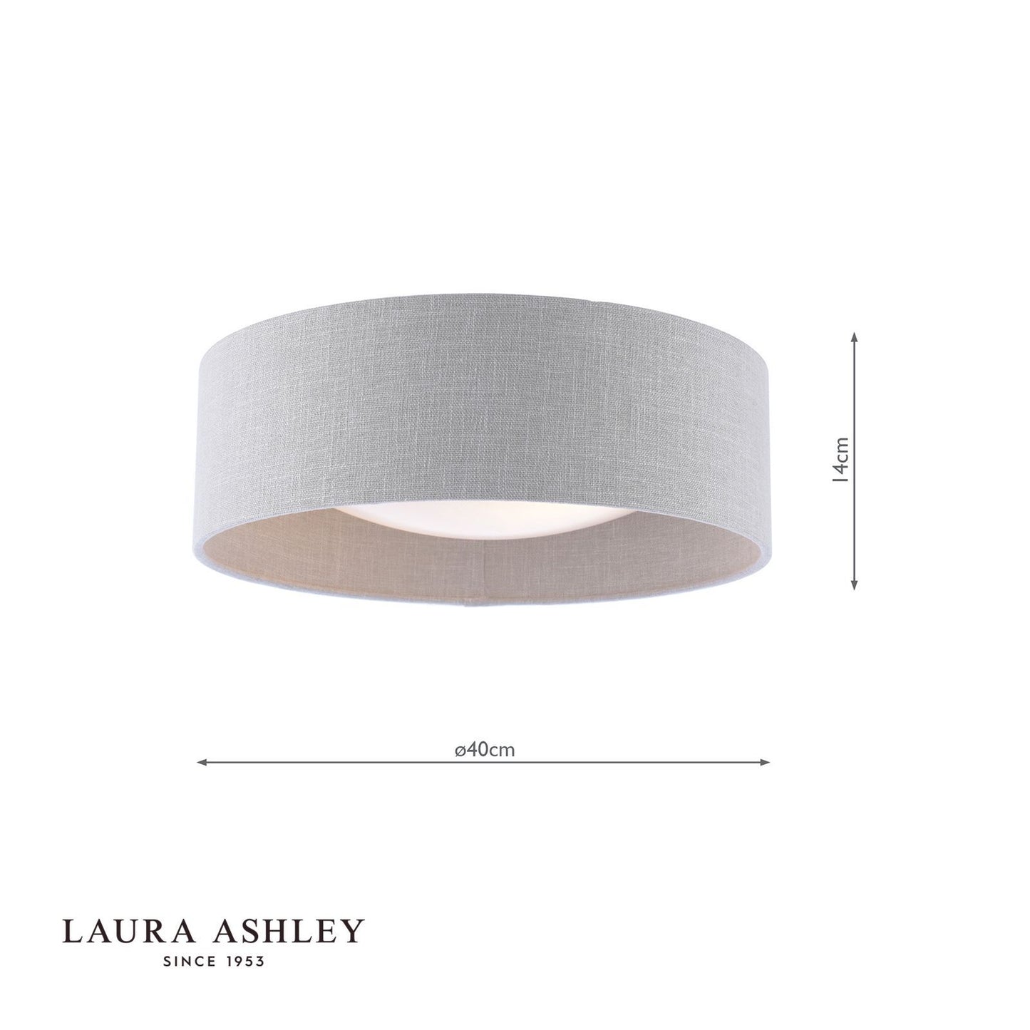Laura Ashley Bacall 2 Light Flush Natural Shade
