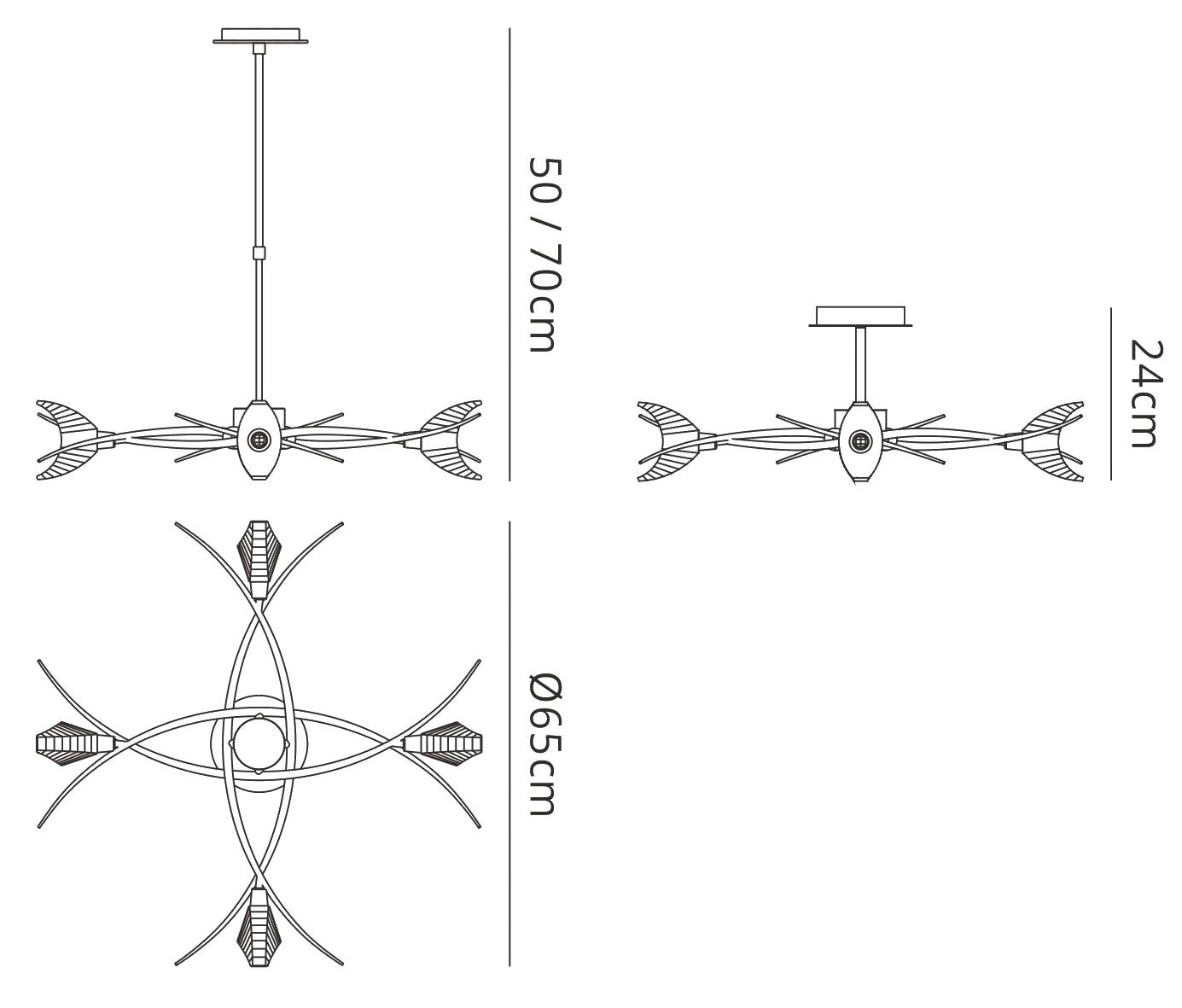 Eclipse Telescopic Convertible To Semi Flush 4 Light G9, Polished Chrome by Mantra