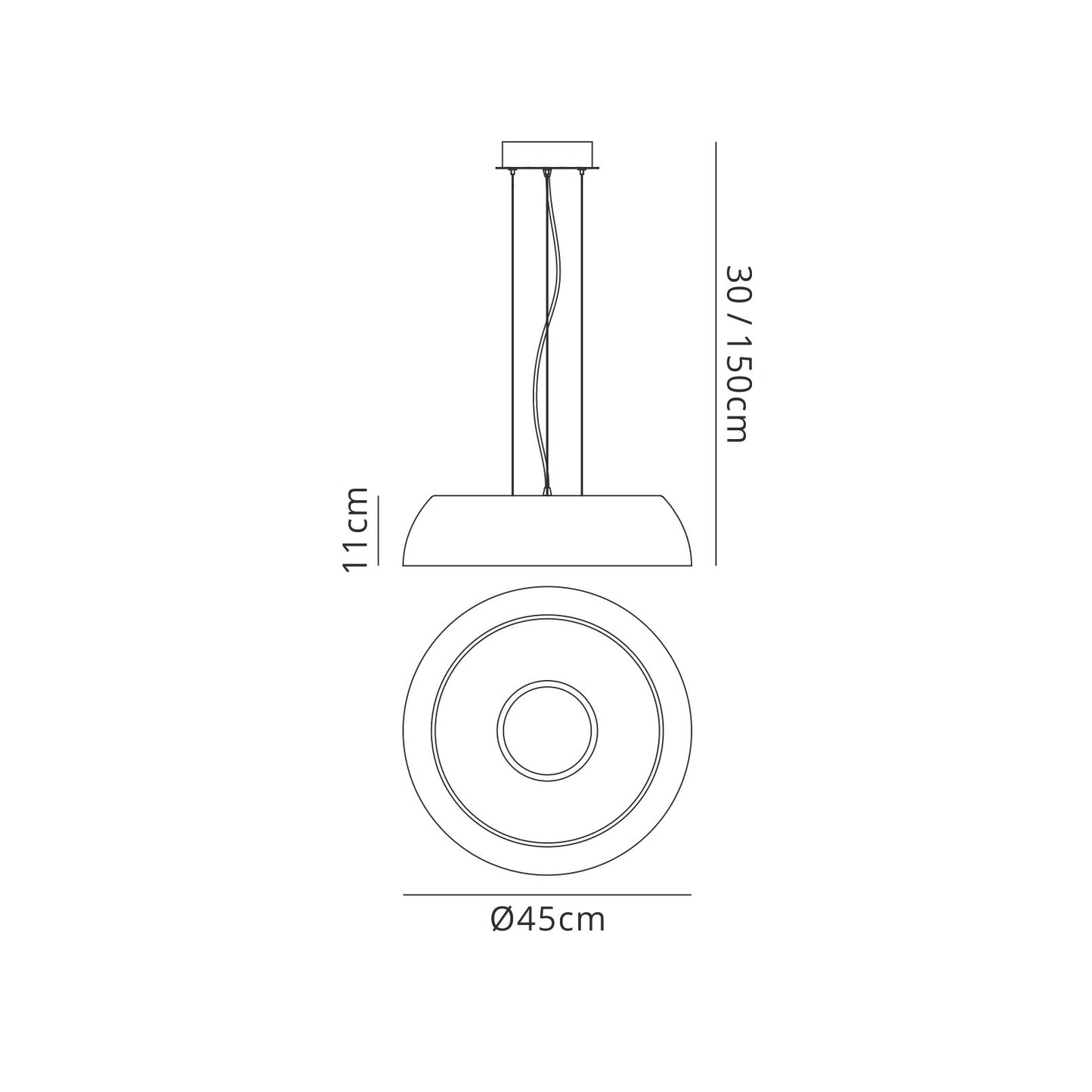 Argenta Pendant Small 18W LED 3000K, 1800lm, Matt White/Silver/White Acrylic, 3yrs Warranty by Mantra