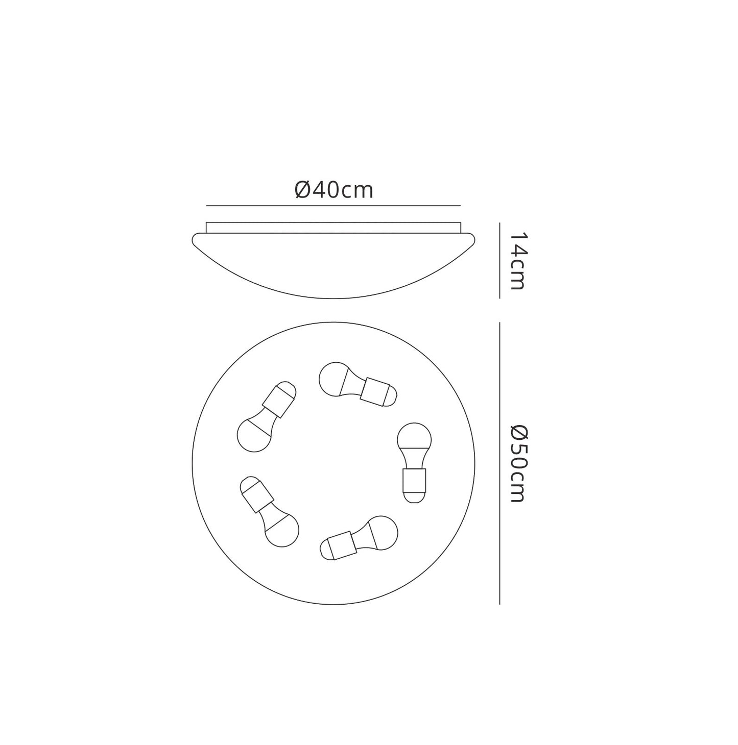 Zero E27 Flush Ceiling/Wall 5x20W Large, White Acrylic by Mantra