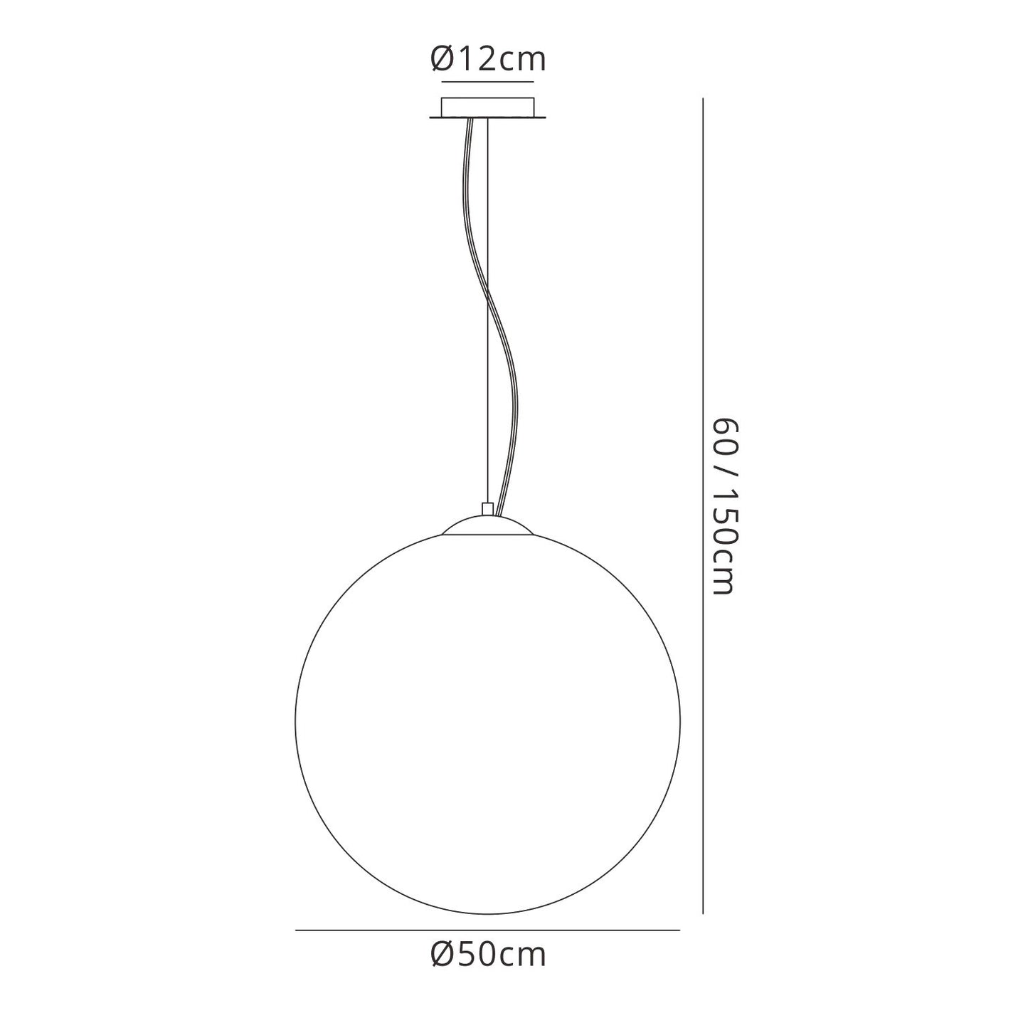 Bola Pendant 50cm Round 3 x E27, Chrome by Mantra