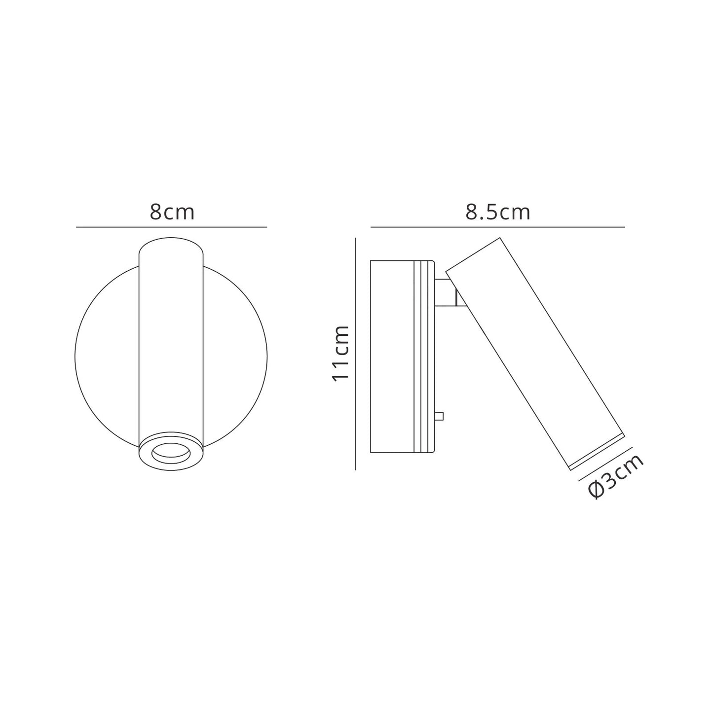 Prea Wall/Reading Light, 3W LED, 3000K, 210lm, Switched, White, 3yrs Warranty by Mantra