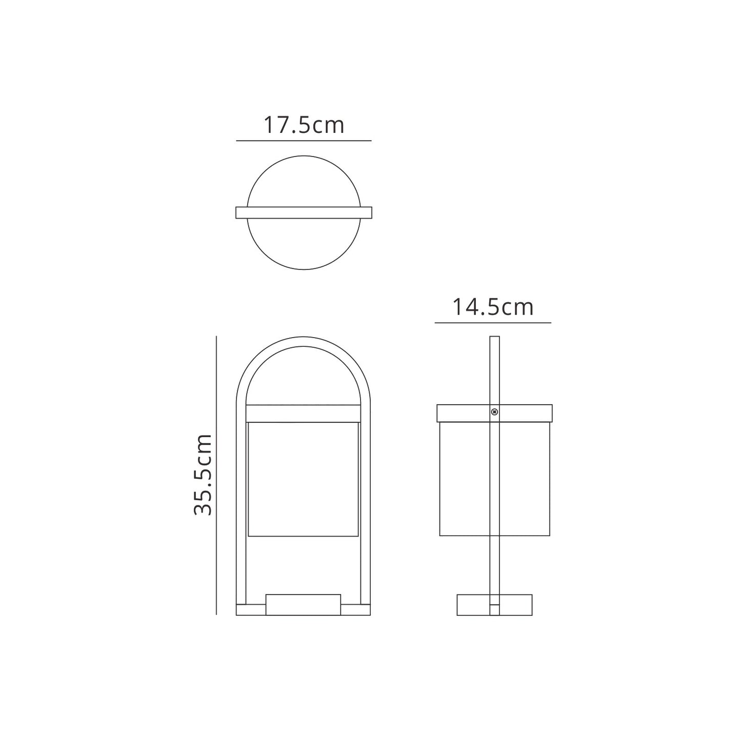 Maya Pedestal Lamp, 1 x E27, IP54, Anthracite, 2yrs Warranty by Mantra