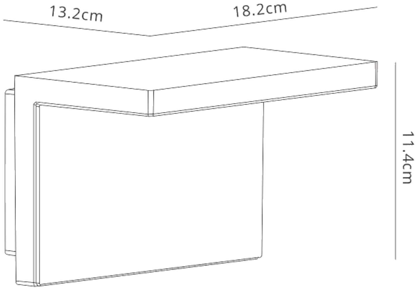 Ruka Wall Lamp, 13W LED, 3000K, 850lm, IP54, Anthracite/Walnut, 3yrs Warranty by Mantra
