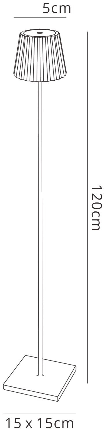 K2 Floor Lamp, 2.2W LED, 3000K, 188lm, IP54, USB Charging Cable Included, Black, 3yrs Warranty by Mantra