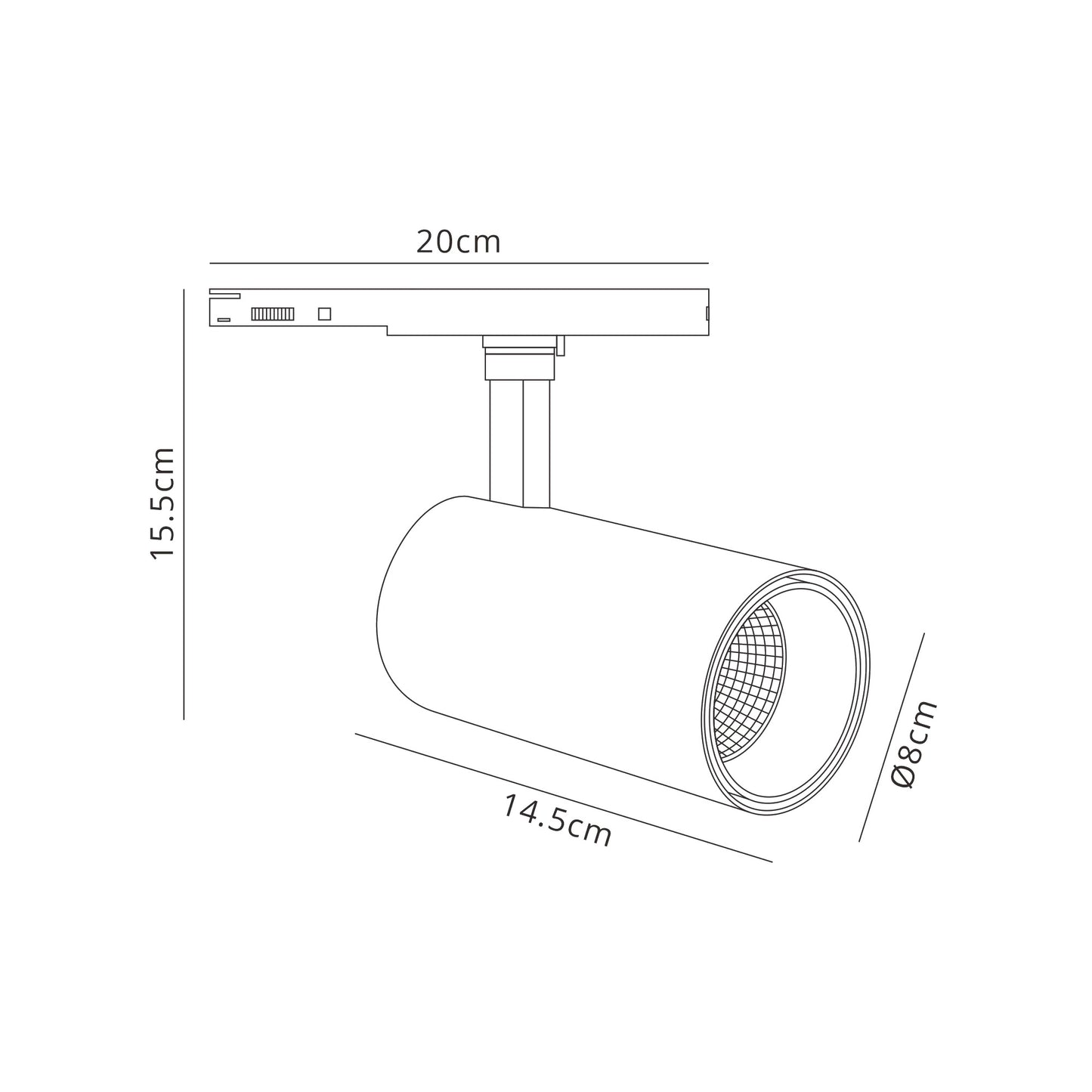 Fiji 1 Light 3 Circuit Track Light 30W LED 3000K, 3000lm, 38°, Black, 5yrs Warranty by Mantra