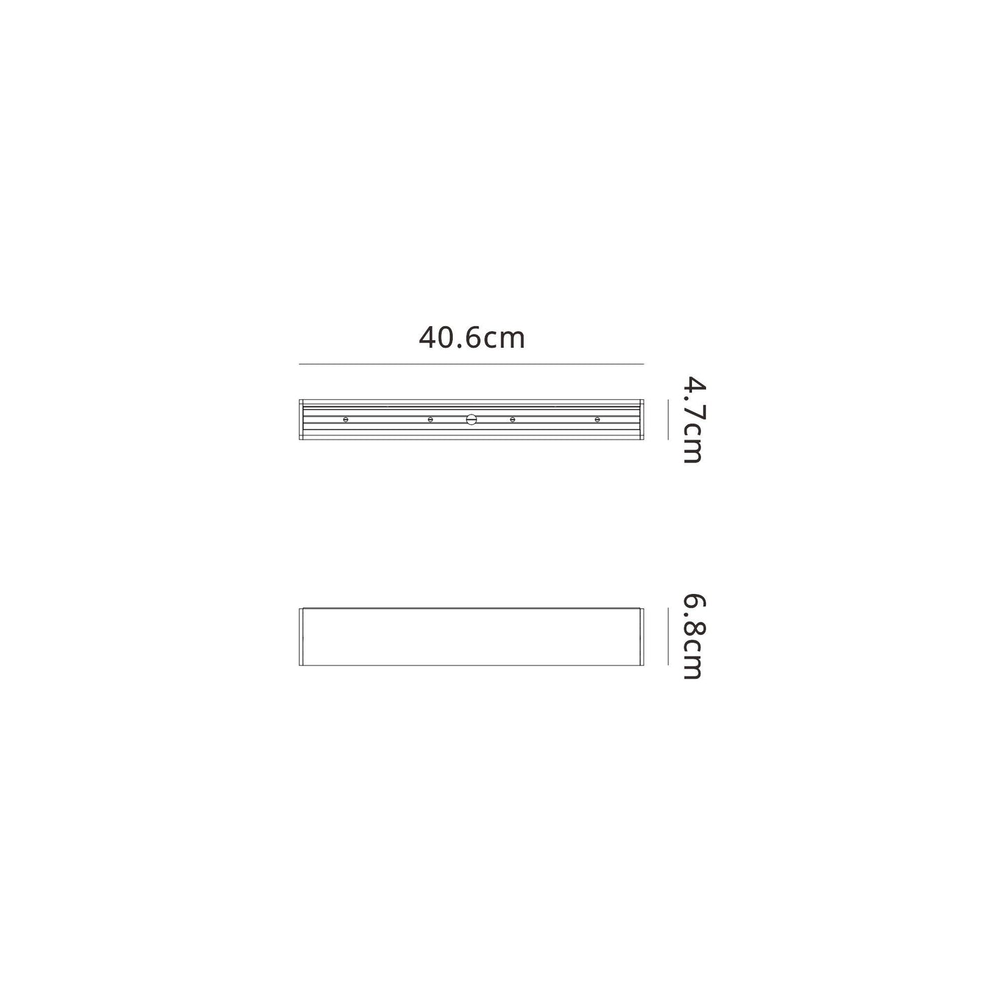 Hanok 40cm Linear Ceiling Light 110°, 14W LED, 4000K, 1000lm, White, 3yrs Warranty by Mantra