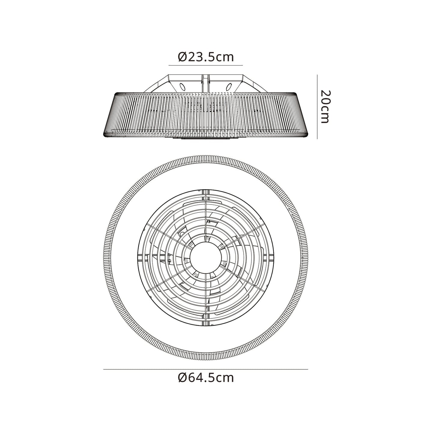 Polinesia Rope 70W LED Dimmable Ceiling Light With Built-In 35W DC Reversible Fan, Beige Oscu, 4200lm, 5yrs Warranty by Mantra