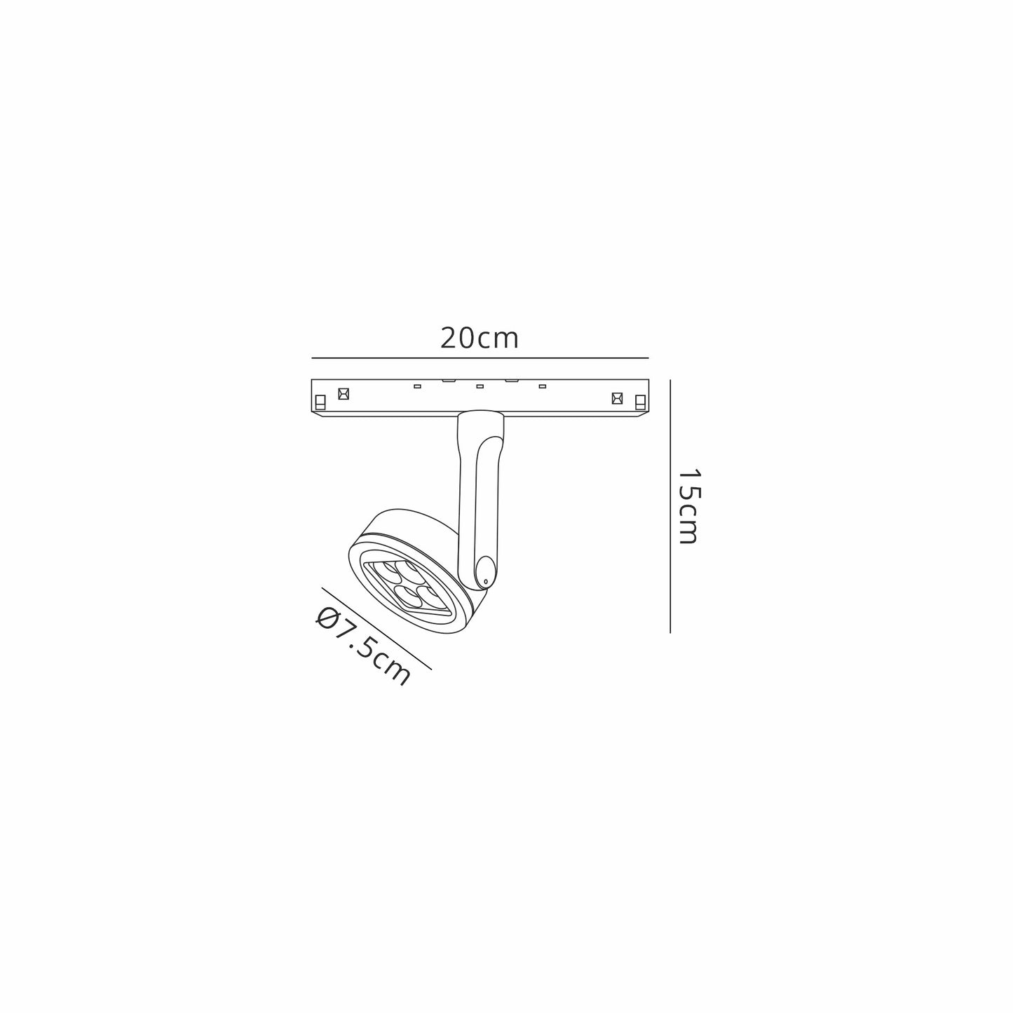 Magneto Track Disc Spotlight, 10W LED, 3000K, 800lm, Black, 3yrs Warranty by Mantra