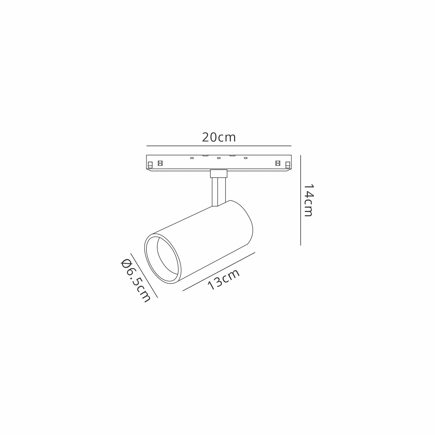 Magneto Track Spotlight Triac Dimmable, 20W LED, 3000K, 1600lm, Black, 3yrs Warranty by Mantra