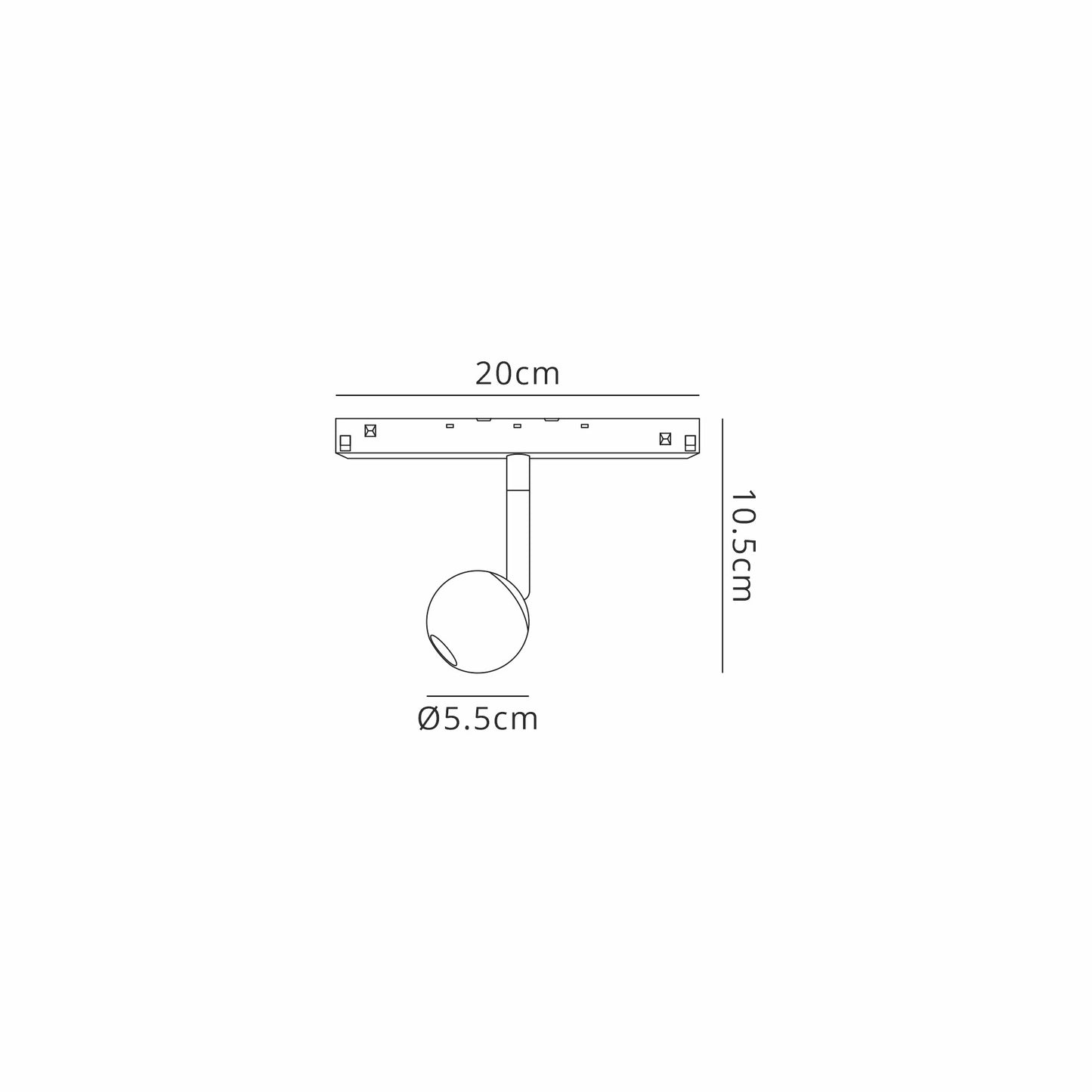 Magneto Track Ball Spotlight Triac Dimmable, 7W LED, 3000K, 560lm, Black, 3yrs Warranty by Mantra