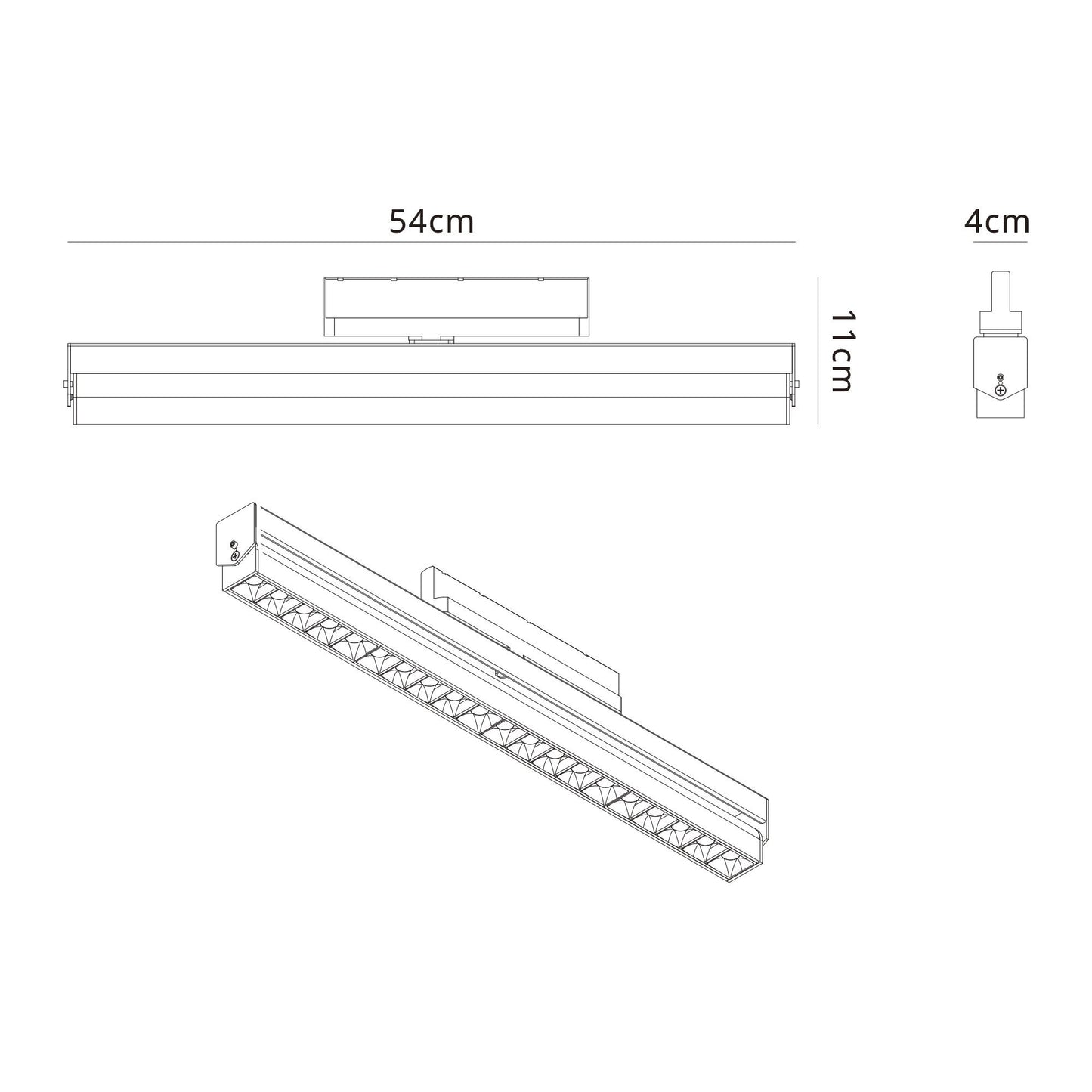 Creta Linear Track Light, 30W LED, 3000K, 2350lm, Black, 3yrs Warranty by Mantra