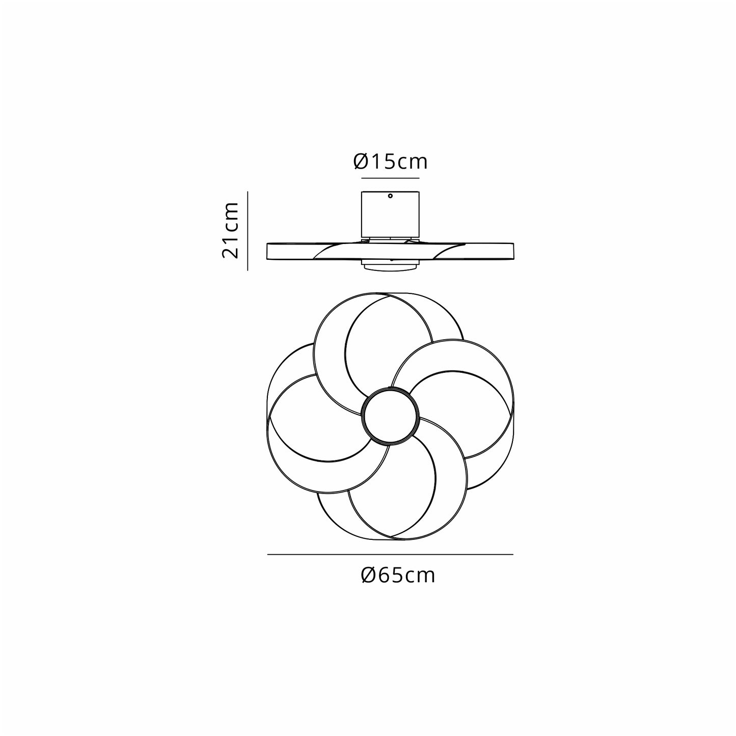 Rose 24W LED Dimmable Ceiling Light With Built-In 25W DC Reversible Fan, Remote Control 2700-5000K, 1800lm, White by Mantra