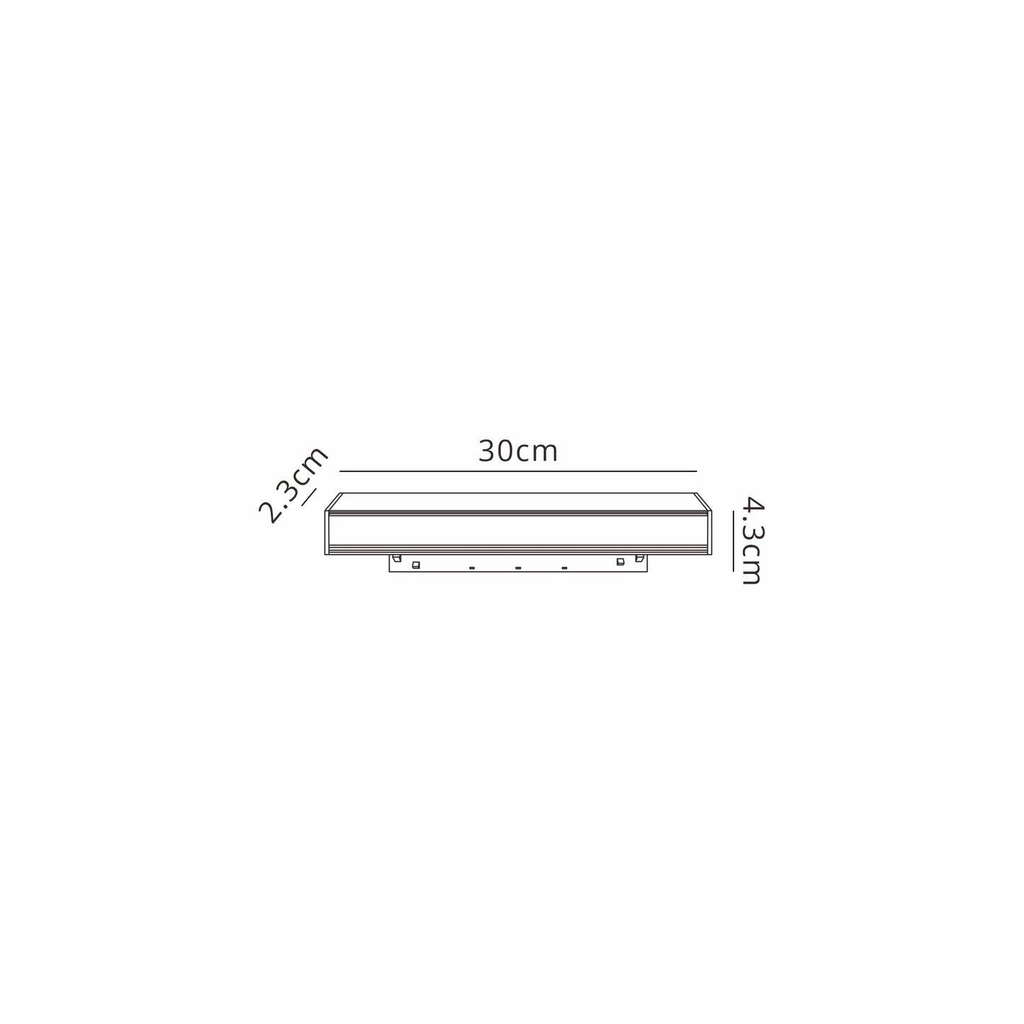 Magneto Linear Light Diffuser, 300mm, 8W LED, 4000K, 665lm, Black, 3yrs Warranty by Mantra