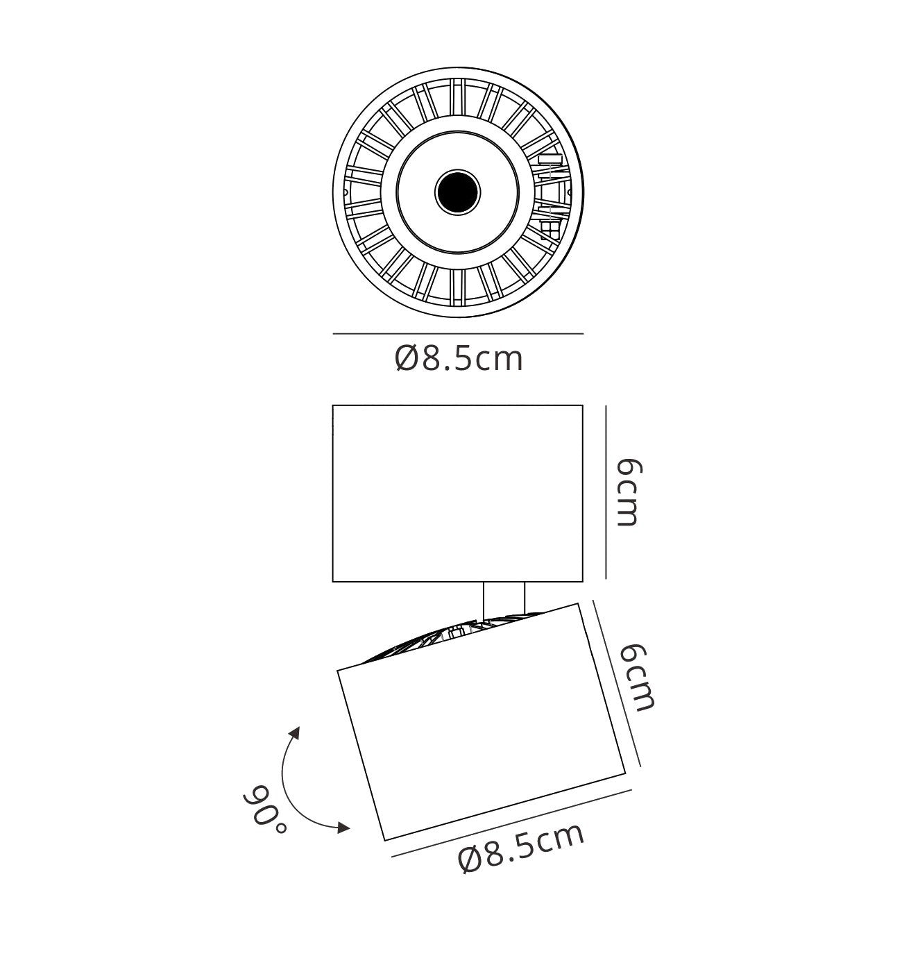 Columbretes Spotlight 8.5cm Round 12W LED 3000K, 1040lm, Matt White, 3yrs Warranty by Mantra