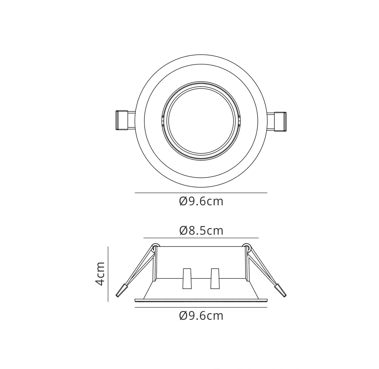 Comfort 9.6cm Round Downlight GU10, Matt White, Cut Out: 85mm, Lampholder Included by Mantra