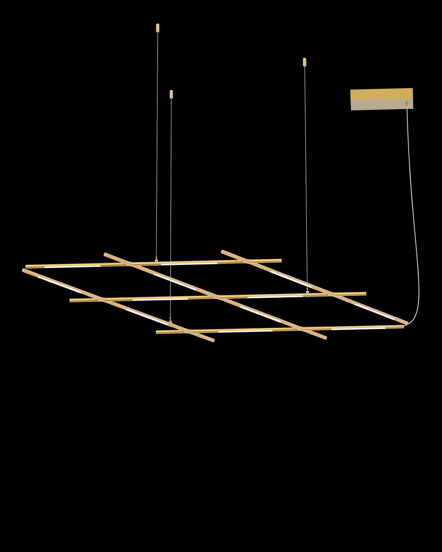 Tubular 12Lt Pendant Satin Gold Model F Light