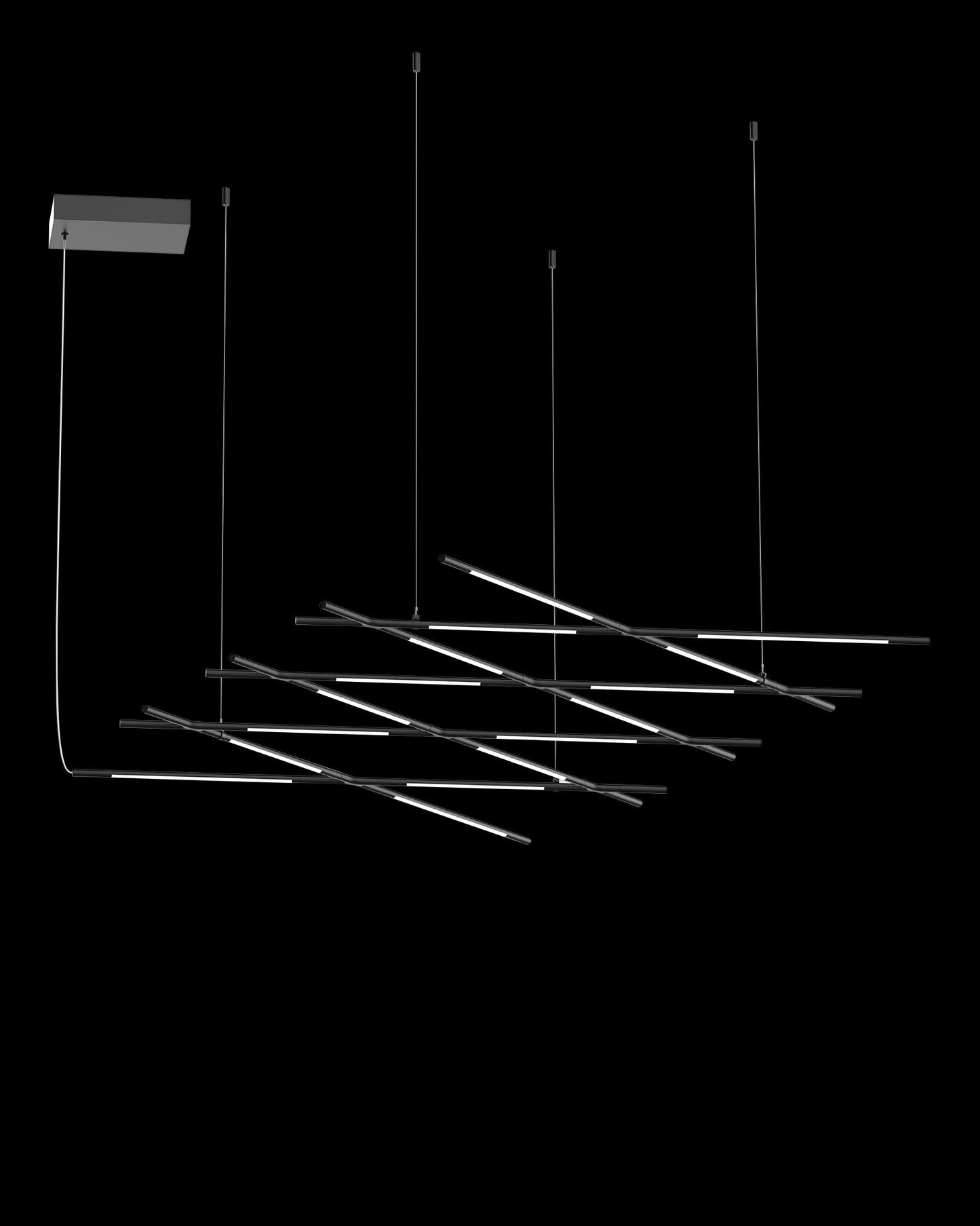 Tubular 16Lt Pendant Matt Black Model A Light