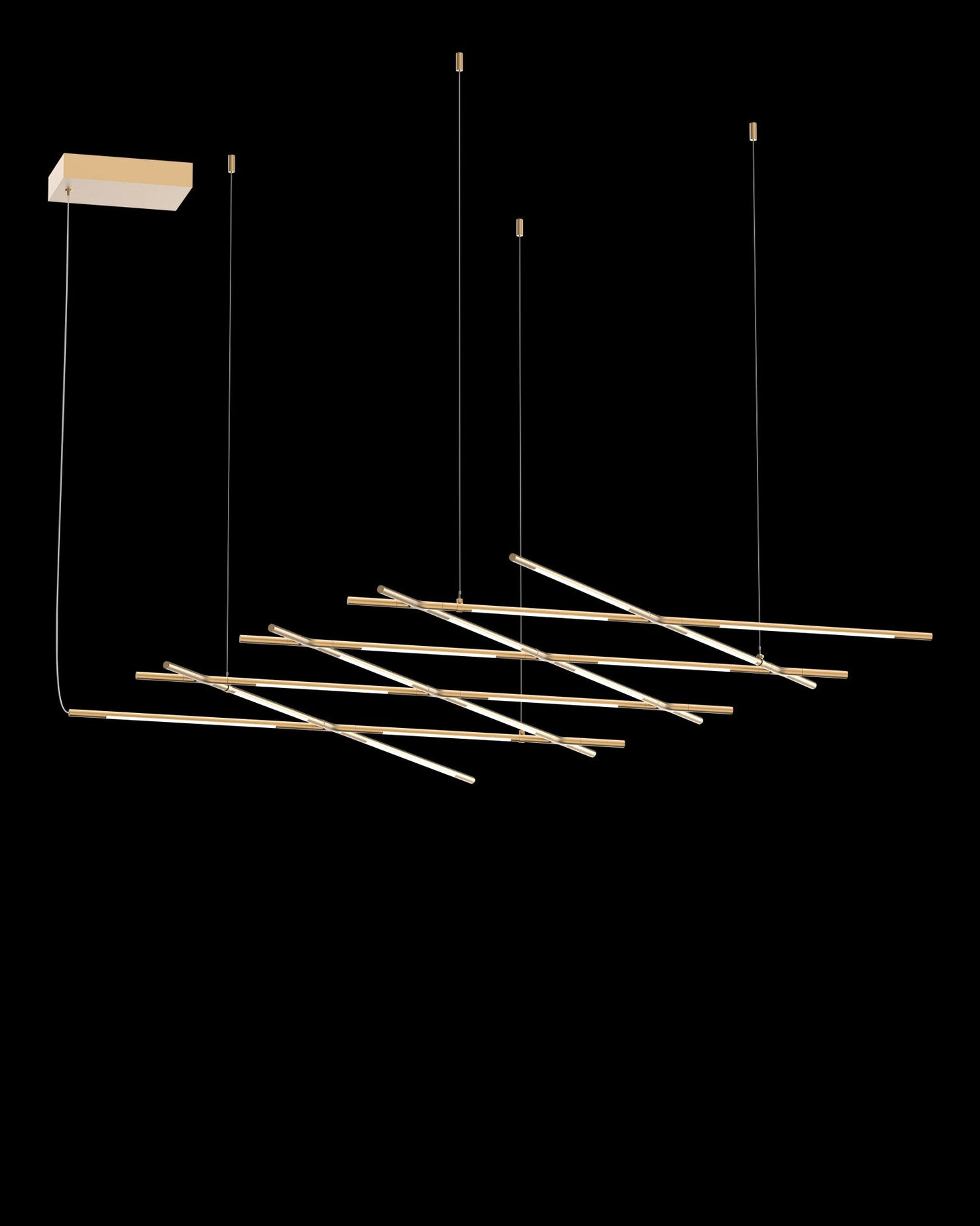 Tubular 16Lt Pendant Satin Gold Model A Light