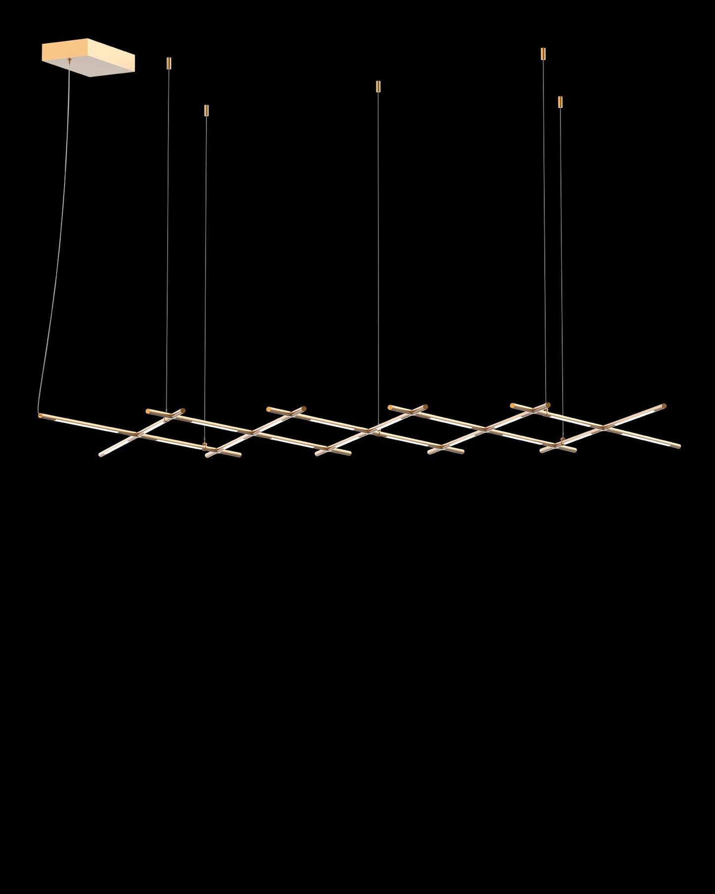 Tubular 20Lt Pendant Satin Gold Model A Light