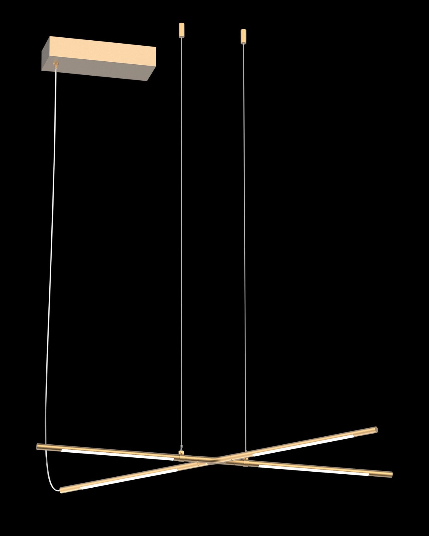Tubular 4Lt Pendant Satin Gold Model A Light