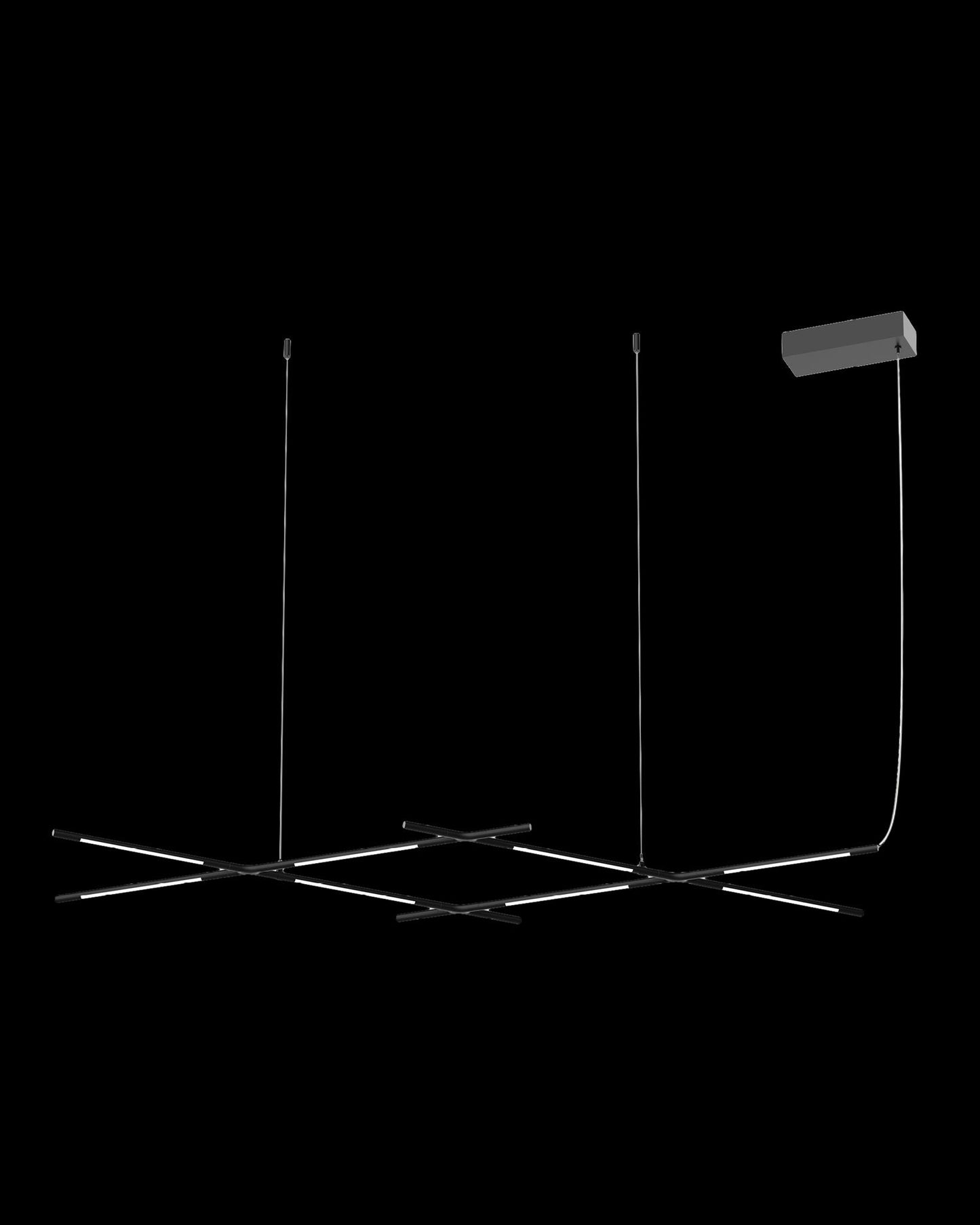 Tubular 8Lt Pendant Matt Black Model B Light