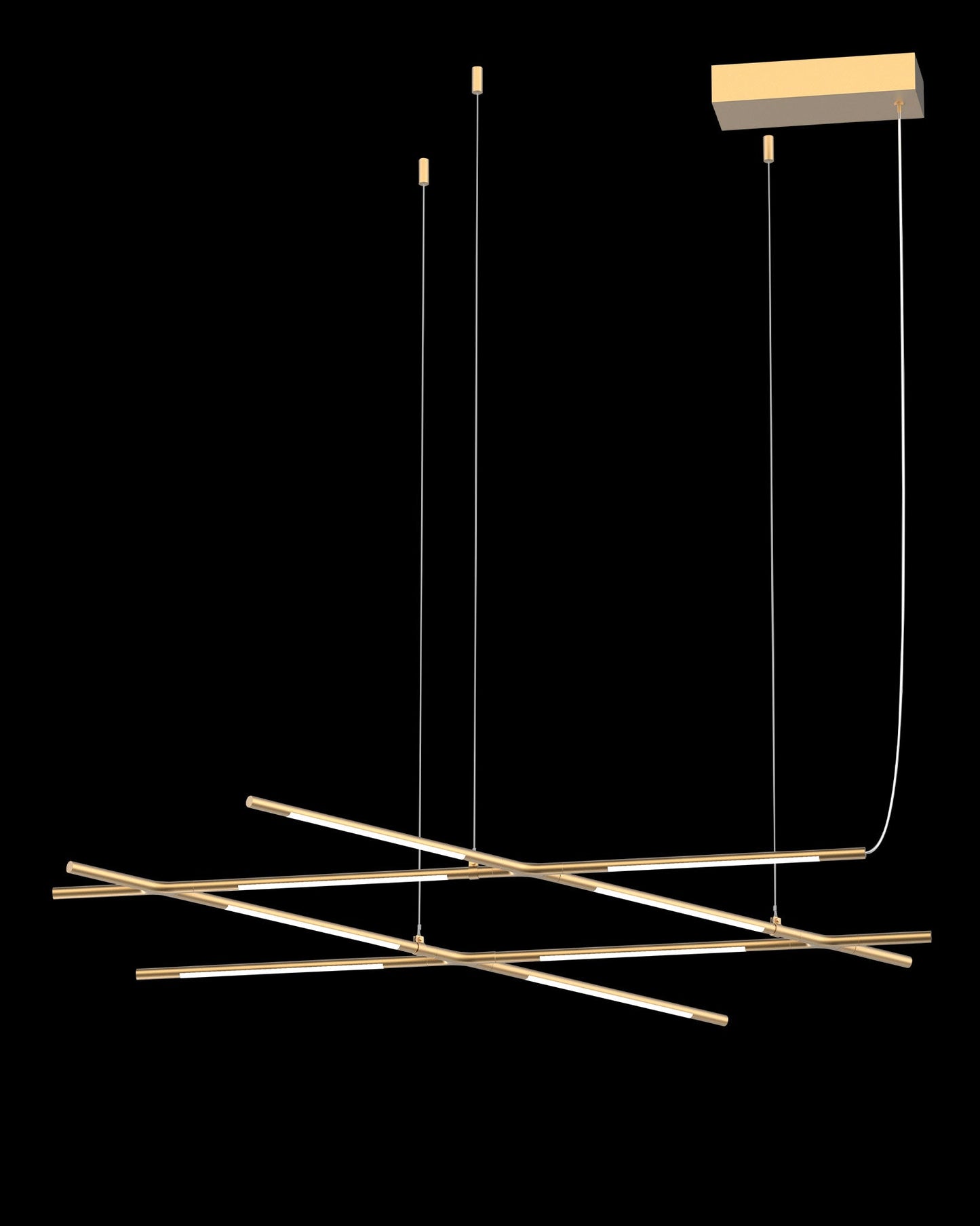 Tubular 8Lt Pendant Satin Gold Model C Light
