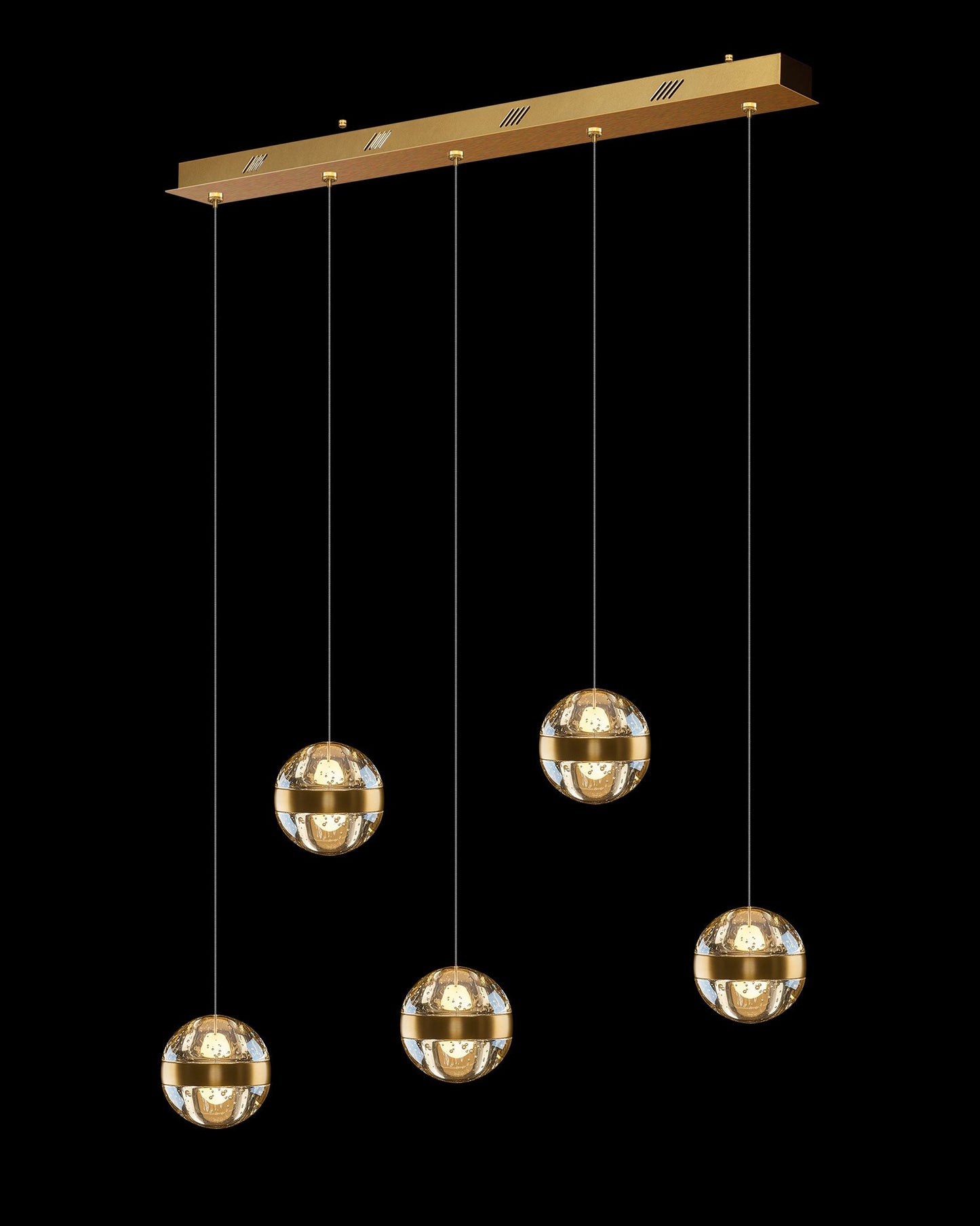 Frizzante 5Lt Bar Pendant Satin Gold Champagne Glass Light
