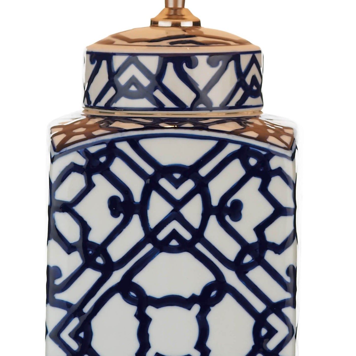Mystic Table Lamp Blue And White With Shade