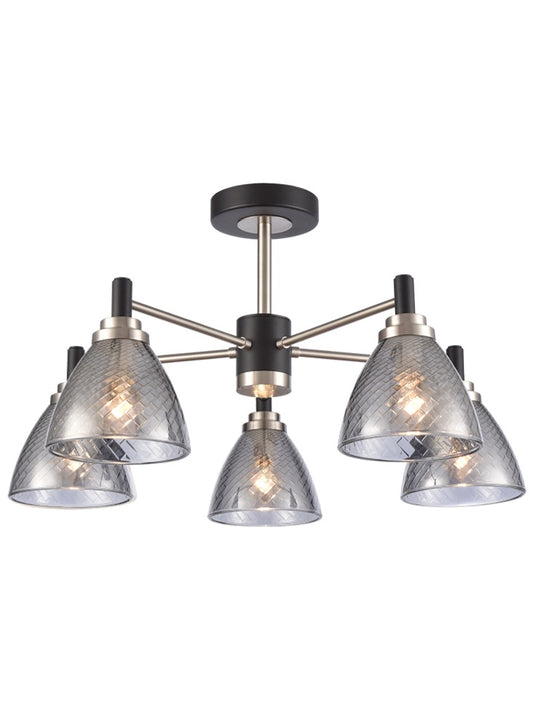 Metro 5lt semi flush fitting matt black and satin nickel