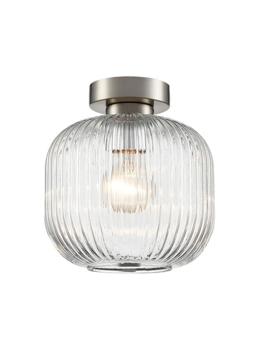 Mezcla Flush Fitting satin nickel with clear glass