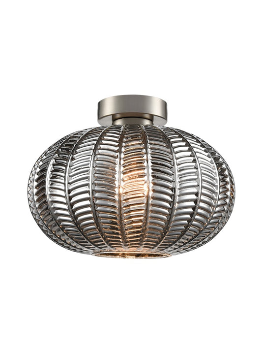 Mezcla flush fitting satin nickel with chevron glass