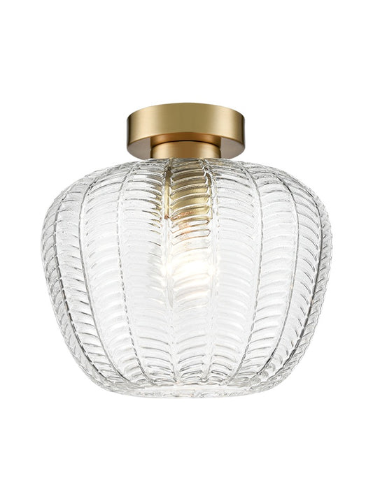 Mezcla flush fitting aged brass with chevron glass