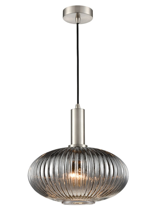 Mezcla Pendant satin nickel with smoked glass
