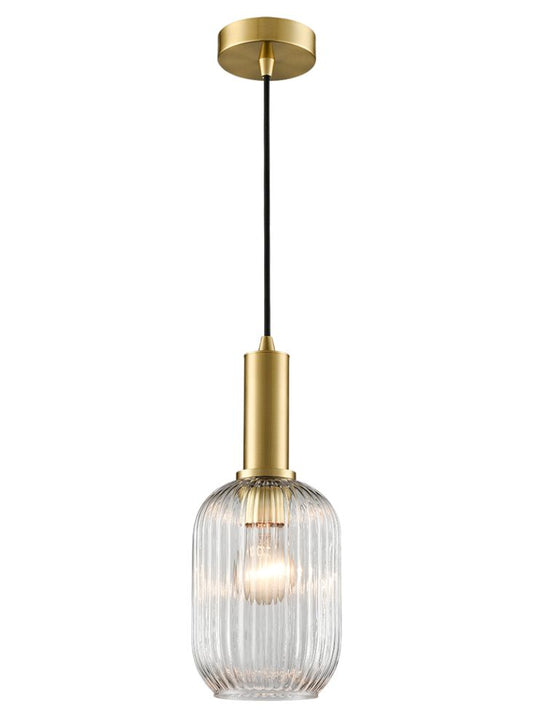 Mezcla Pendant aged brass with clear glass