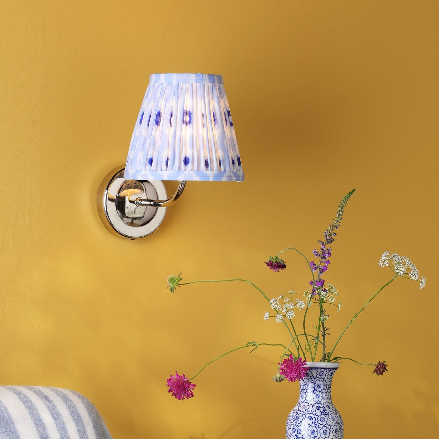 Navarro Rechargeable Wall Light Polished Nickel With Shade LED