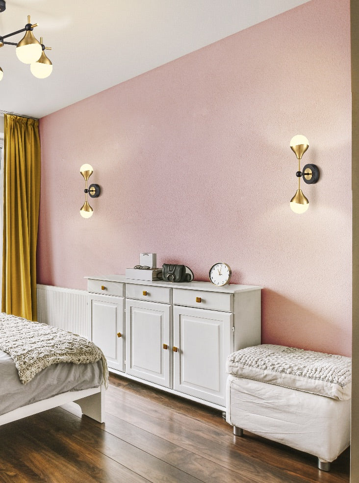 Nexus 2lt Wall light matt black and aged brass