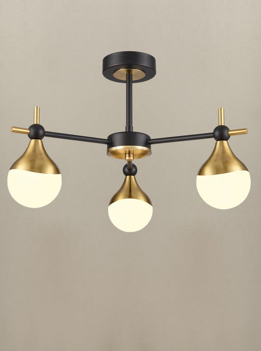 Nexus 3lt semi flush Fitting matt black and aged brass
