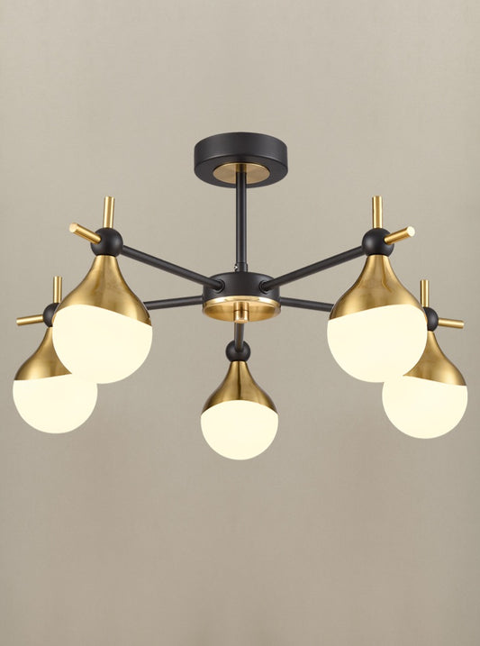 Nexus 5lt semi flush Fitting matt black and aged brass