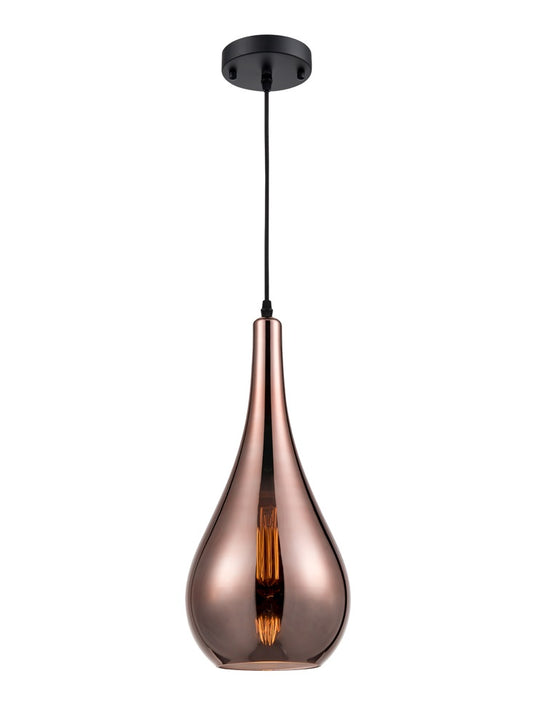 Droplet Copper Finish Glass Pendant