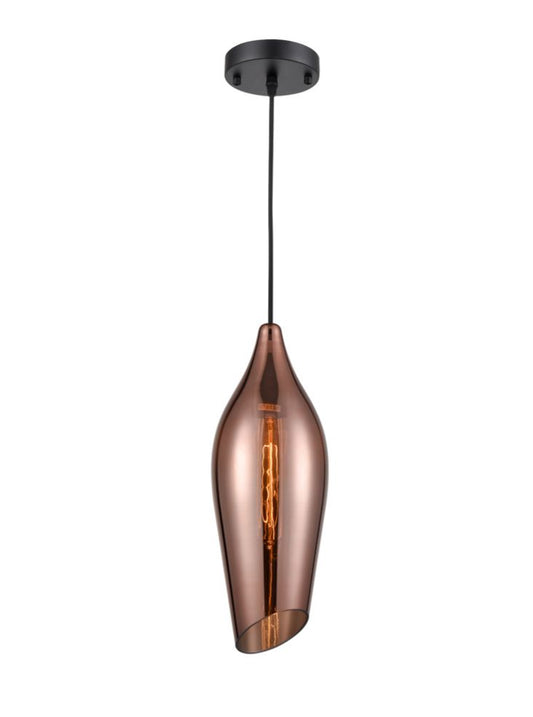 Taper Copper Finish  Glass Pendant