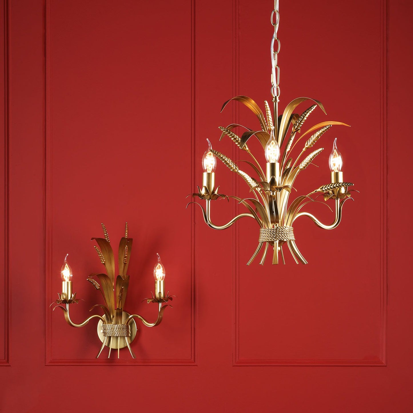 Phaedra 2 Light Wall Light Gold