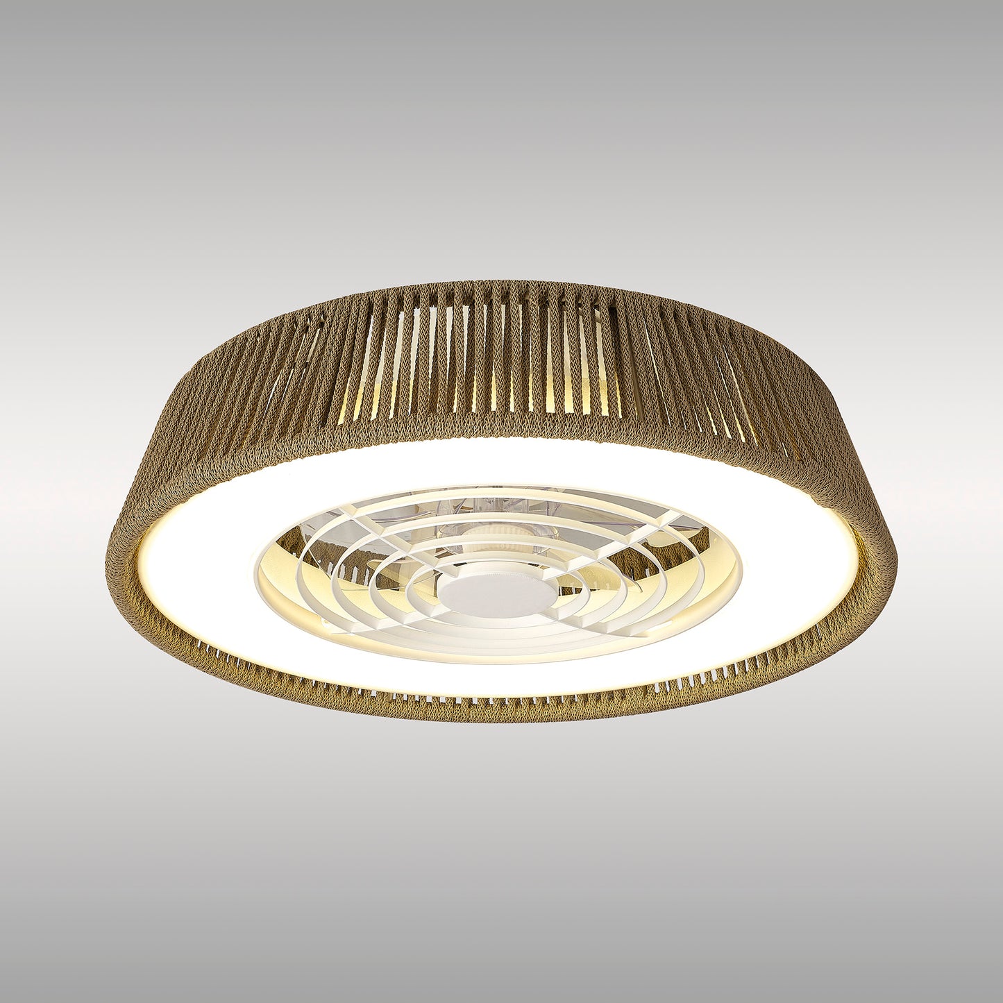 Polinesia Nautica 70W LED Dimmable Ceiling Light With Built-In 35W DC Reversible Fan, Beige Oscu, 4200lm, 5yrs Warranty by Mantra