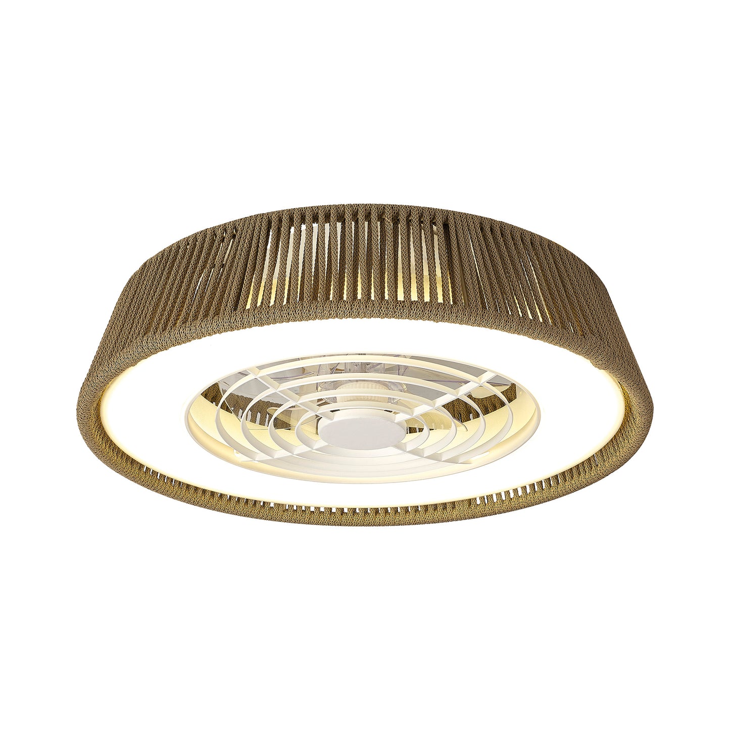 Polinesia Nautica 70W LED Dimmable Ceiling Light With Built-In 35W DC Reversible Fan, Beige Oscu, 4200lm, 5yrs Warranty by Mantra