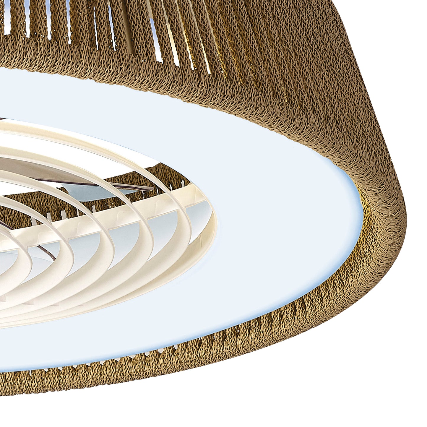 Polinesia Nautica 70W LED Dimmable Ceiling Light With Built-In 35W DC Reversible Fan, Beige Oscu, 4200lm, 5yrs Warranty by Mantra