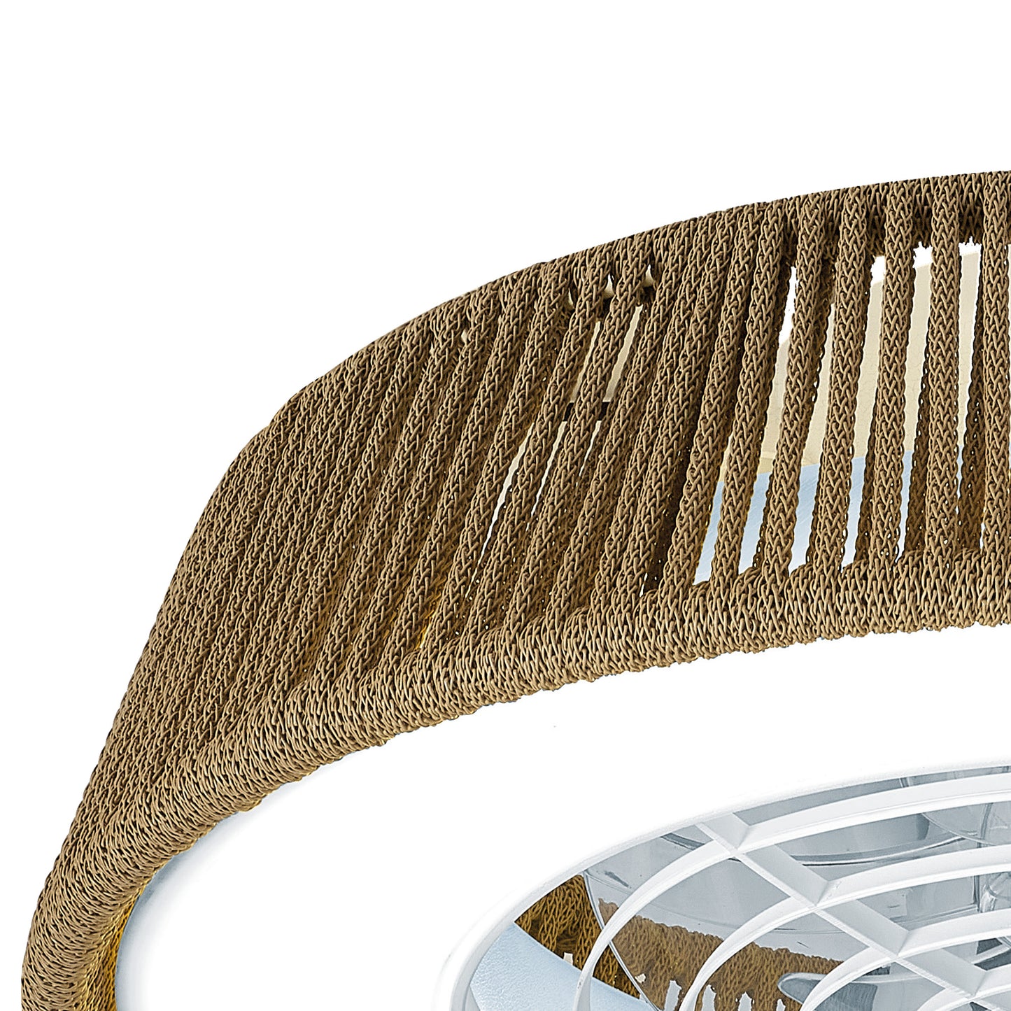 Polinesia Nautica Mini 55W LED Dimmable Ceiling Light With Built-In 25W DC Reversible Fan, Beige Oscu, 3800lm, 5yrs Warranty by Mantra